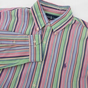 Ralph Lauren Custom Fit Mens 16 (L) Button‎ Down Long Sleeve Striped Shirt